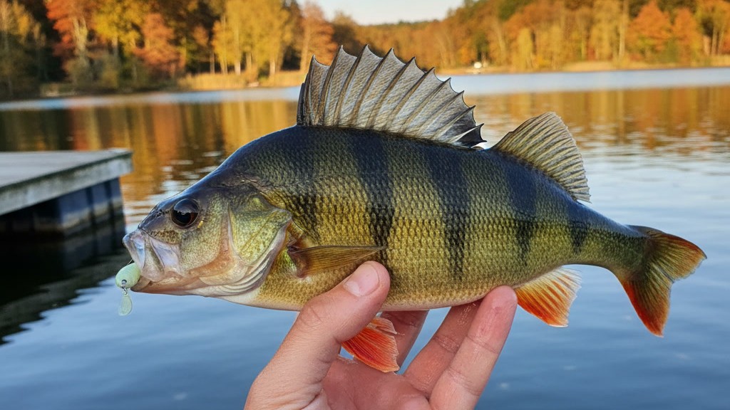 perche prise au drop shot en automne